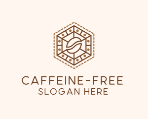 Hexagonal Coffee Bean logo