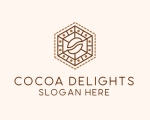 Hexagonal Coffee Bean logo