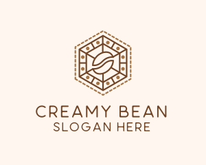 Hexagonal Coffee Bean logo design