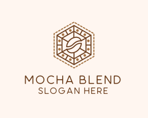 Hexagonal Coffee Bean logo design