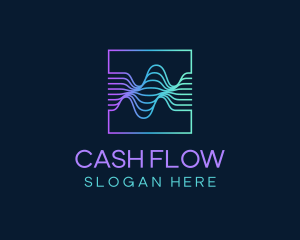 Digital Flow Frequency Wave logo design