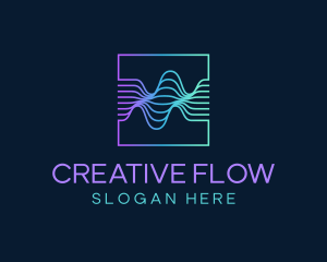 Digital Flow Frequency Wave logo design