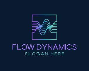 Digital Flow Frequency Wave logo design