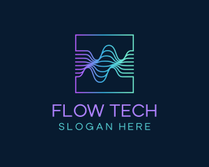 Digital Flow Frequency Wave logo design