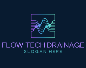 Digital Flow Frequency Wave logo design