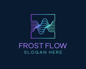 Digital Flow Frequency Wave logo design