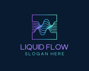 Digital Flow Frequency Wave logo design