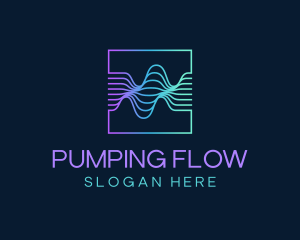 Digital Flow Frequency Wave logo design