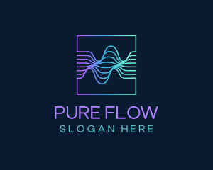 Digital Flow Frequency Wave logo design