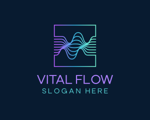 Digital Flow Frequency Wave logo design