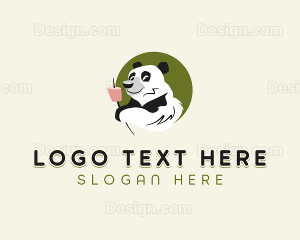 Panda Bear Outdoor Camping Logo