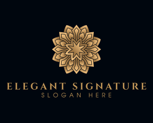 Golden Elegant Mandala logo design