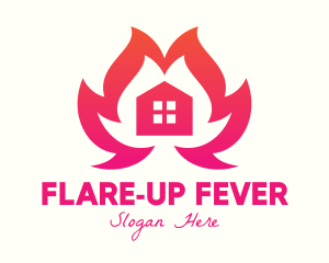 Burning House Flame logo design