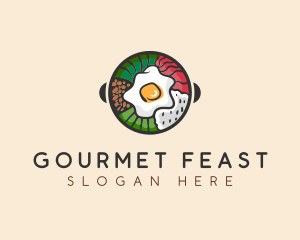 Korean Bibimbap Cuisine logo design