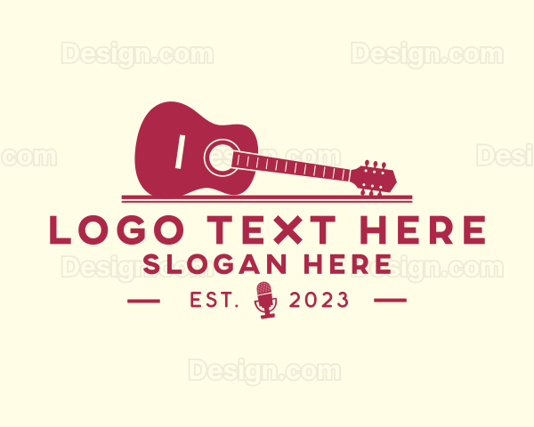 Country Music Guitar Instrument Logo