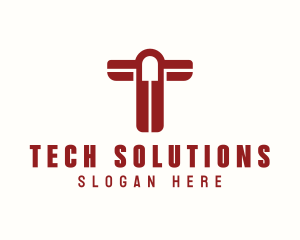 Tech Firm Letter T logo design