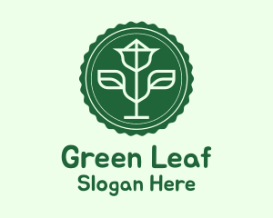 Green Plant Badge logo design