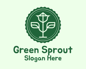 Green Plant Badge logo design