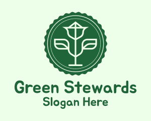 Green Plant Badge logo design