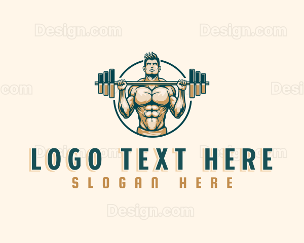 Weightlifting Barbell Fitness Logo