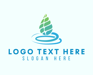 Organic Aqua Leaf logo