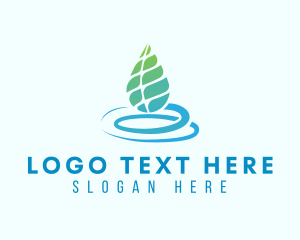 Organic Aqua Leaf Logo