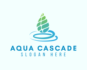 Organic Aqua Leaf logo design