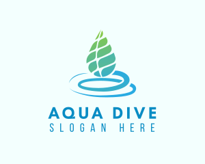 Organic Aqua Leaf logo design