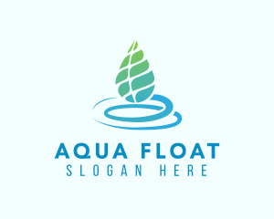 Organic Aqua Leaf logo design