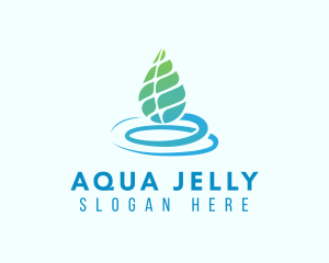 Organic Aqua Leaf logo design