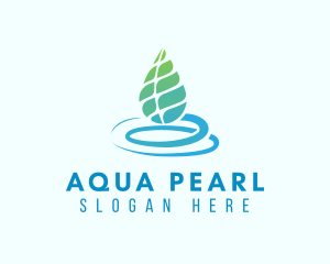 Organic Aqua Leaf logo design