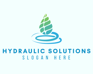 Organic Aqua Leaf logo design