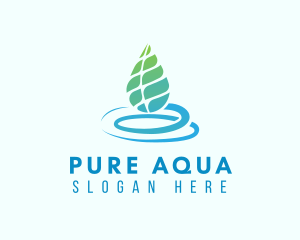 Organic Aqua Leaf logo design