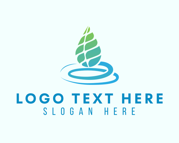 Organic Aqua Leaf logo