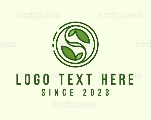 Herbal Tea Leaves Letter S Logo