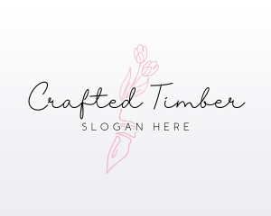 Flower Pen Calligraphy logo design