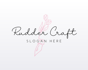 Flower Pen Calligraphy logo design