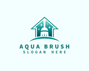 House Broom Sweep Cleaning logo design