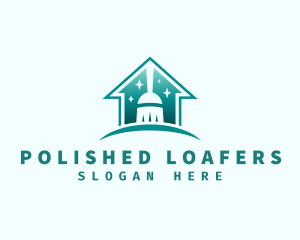 House Broom Sweep Cleaning logo design