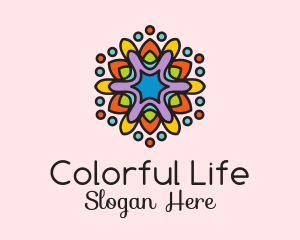 Colorful Spring Flower logo design