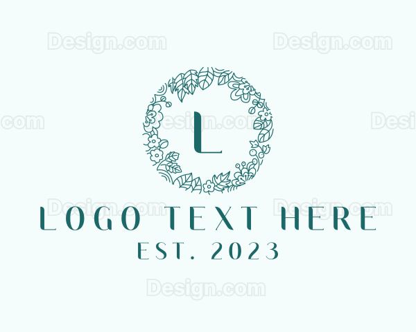 Ornate Floral Wreath Logo