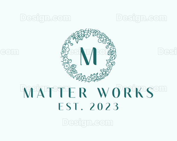 Ornate Floral Wreath Logo