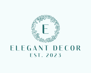 Ornate Floral Wreath logo design