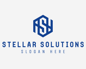 Cyber Hexagon Letter S logo design