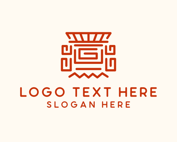 Aztec-pattern logo example 3