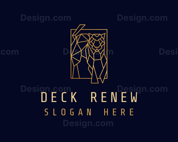 Geometric Golden Tiger Logo