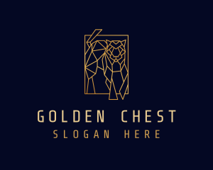 Geometric Golden Tiger logo design