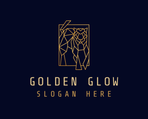 Geometric Golden Tiger logo