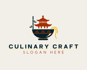 Pagoda Noodles Culinary logo design