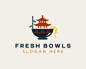 Pagoda Noodles Culinary logo design